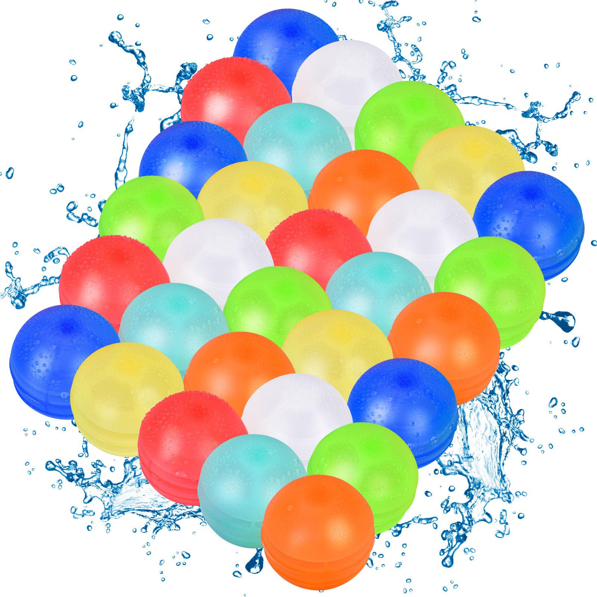 RYTABEE 30pcs reusable water balloons for quick family splash play
