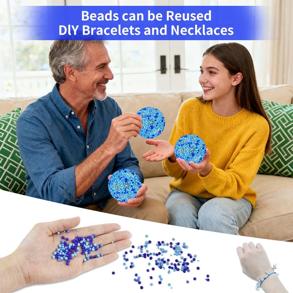 Rytopt beads bracelet idea blue demonstrating reusable beads use.