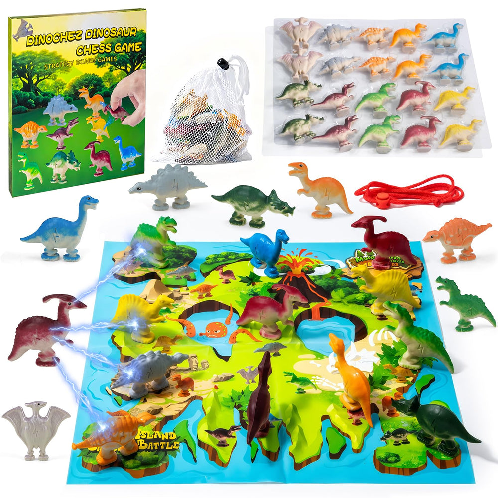 Rytopt Dinochez Dinosaur Chess Set: 20 pieces for family-friendly strategy play.