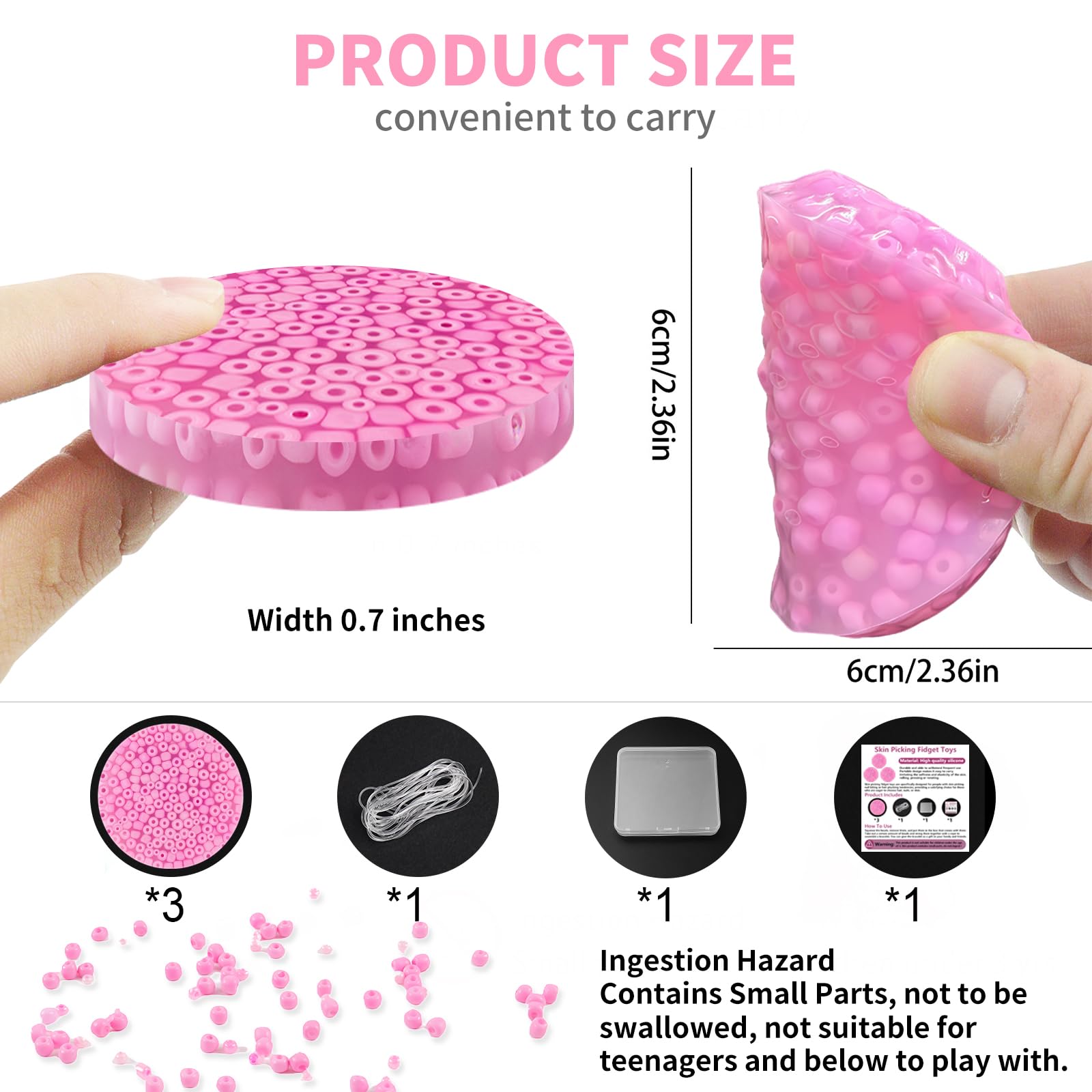 Rytopt pink picking pad for tactile stimulation and focused work.