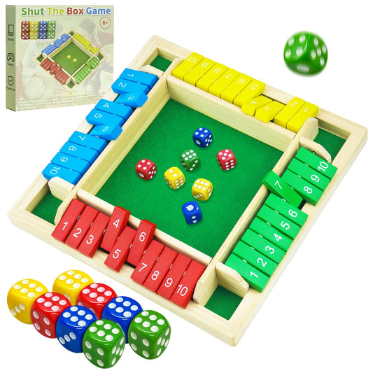 Rytopt Shut The Box on table ready for family fun and quick mental warm-up.