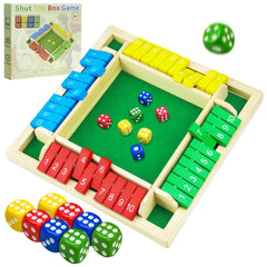 Rytopt Shut The Box on table ready for family fun and quick mental warm-up.