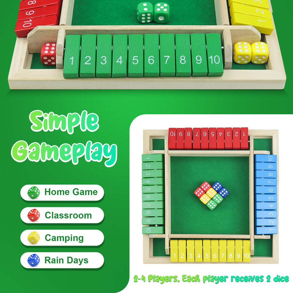 Rytopt Shut The Box wooden board detail highlights durable craftsmanship.