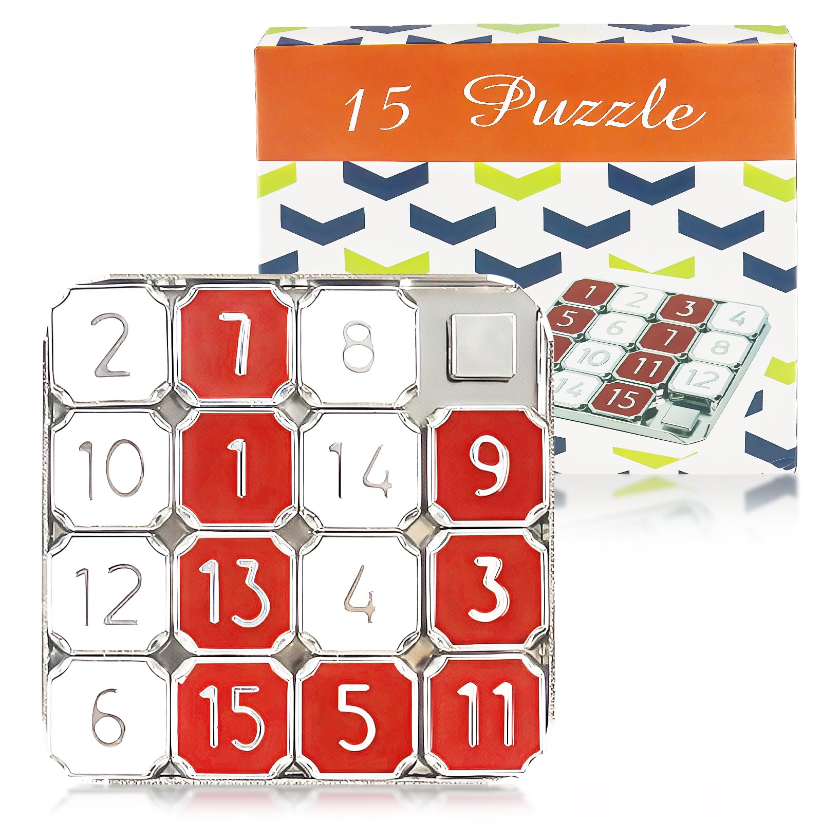 Rytopt slide puzzle red and white 15-grid for engaging brain teaser and focus during leisure