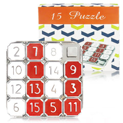 Rytopt slide puzzle red and white 15-grid for engaging brain teaser and focus during leisure