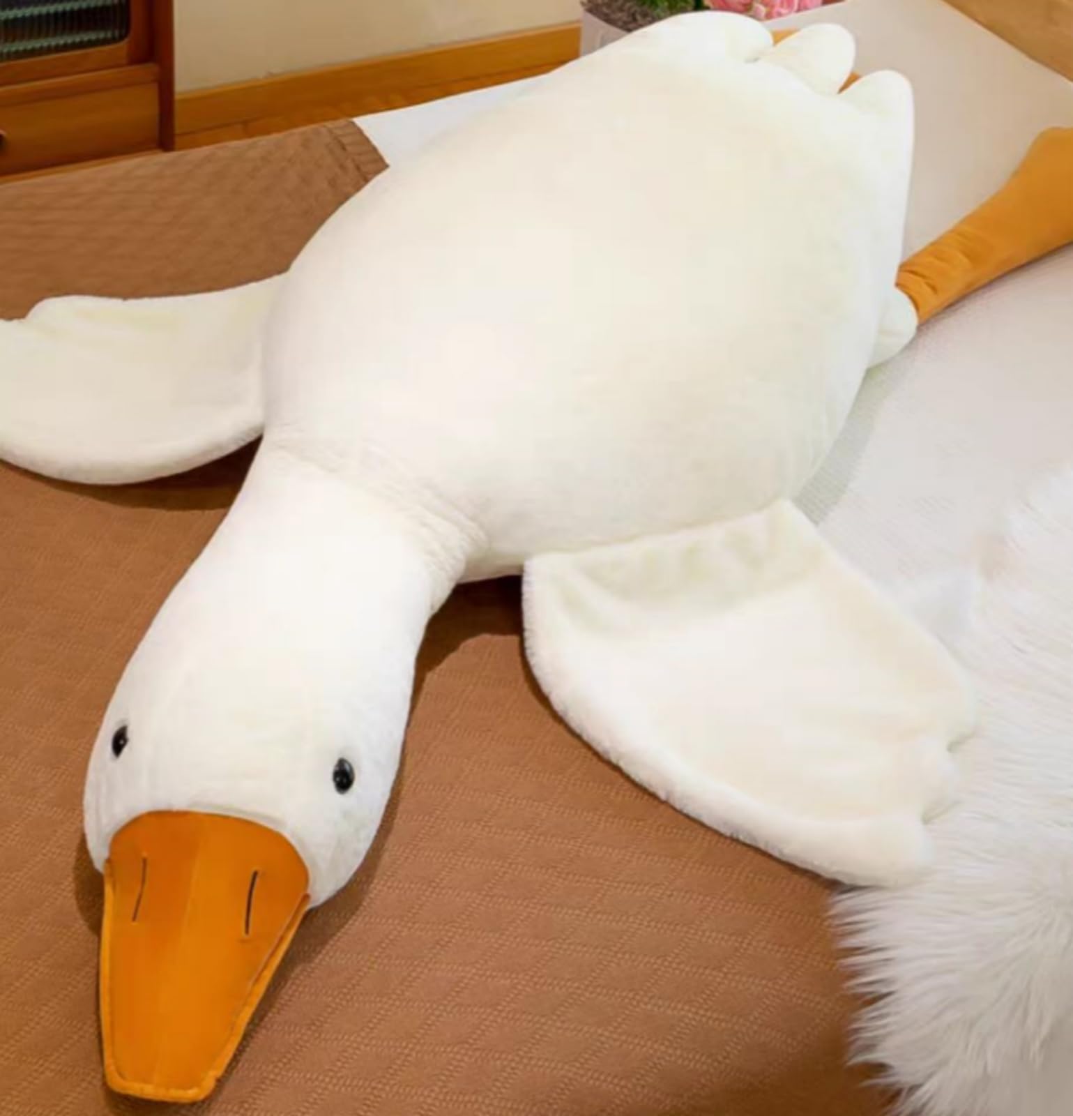 Ryttir Giant Goose Plush full-front view, inviting cozy cuddles and play.