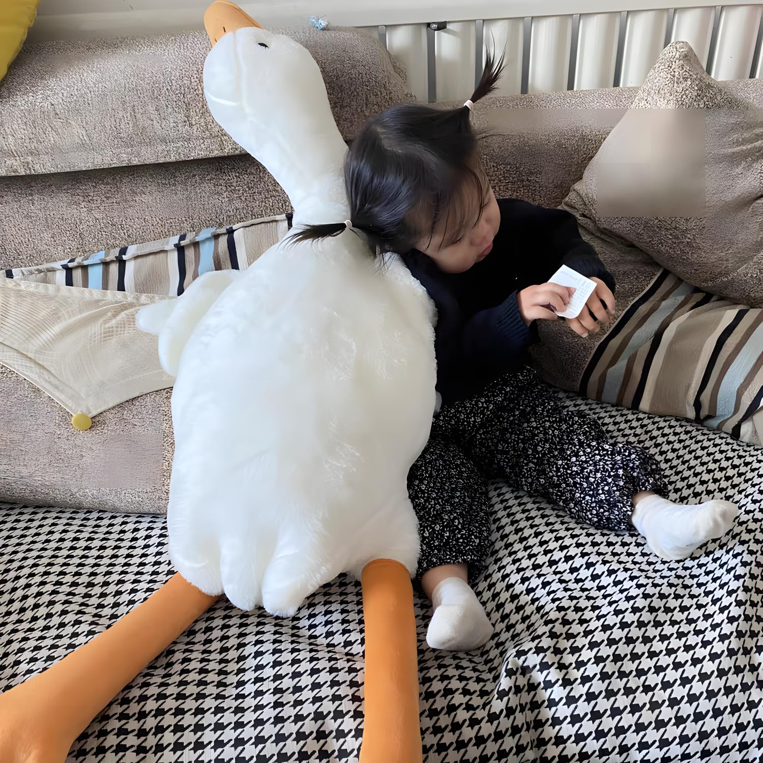 Ryttir Giant Goose Plush neutral white decor, matching modern rooms.