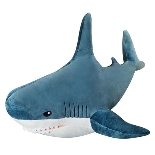 Ryttir giant shark stuffed animal serves as a cozy pillow and decor.