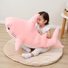 Ryttir shark plush close-up showing durable stitching for safe play.