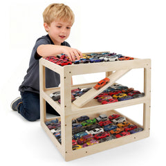 RZYLKA display case for Hot Wheels garage keeps cars organized and visible.