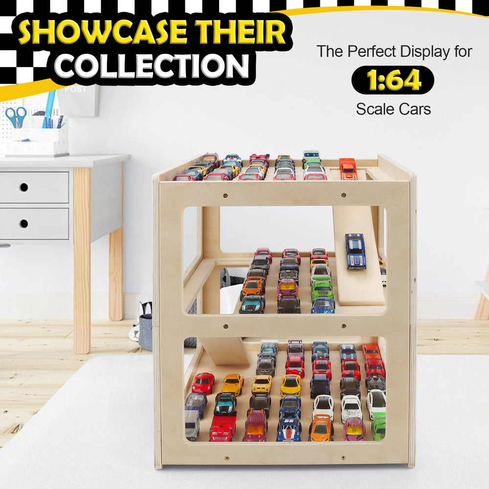 RZYLKA wooden diecast storage 3-tier neatly stores over 40 cars.