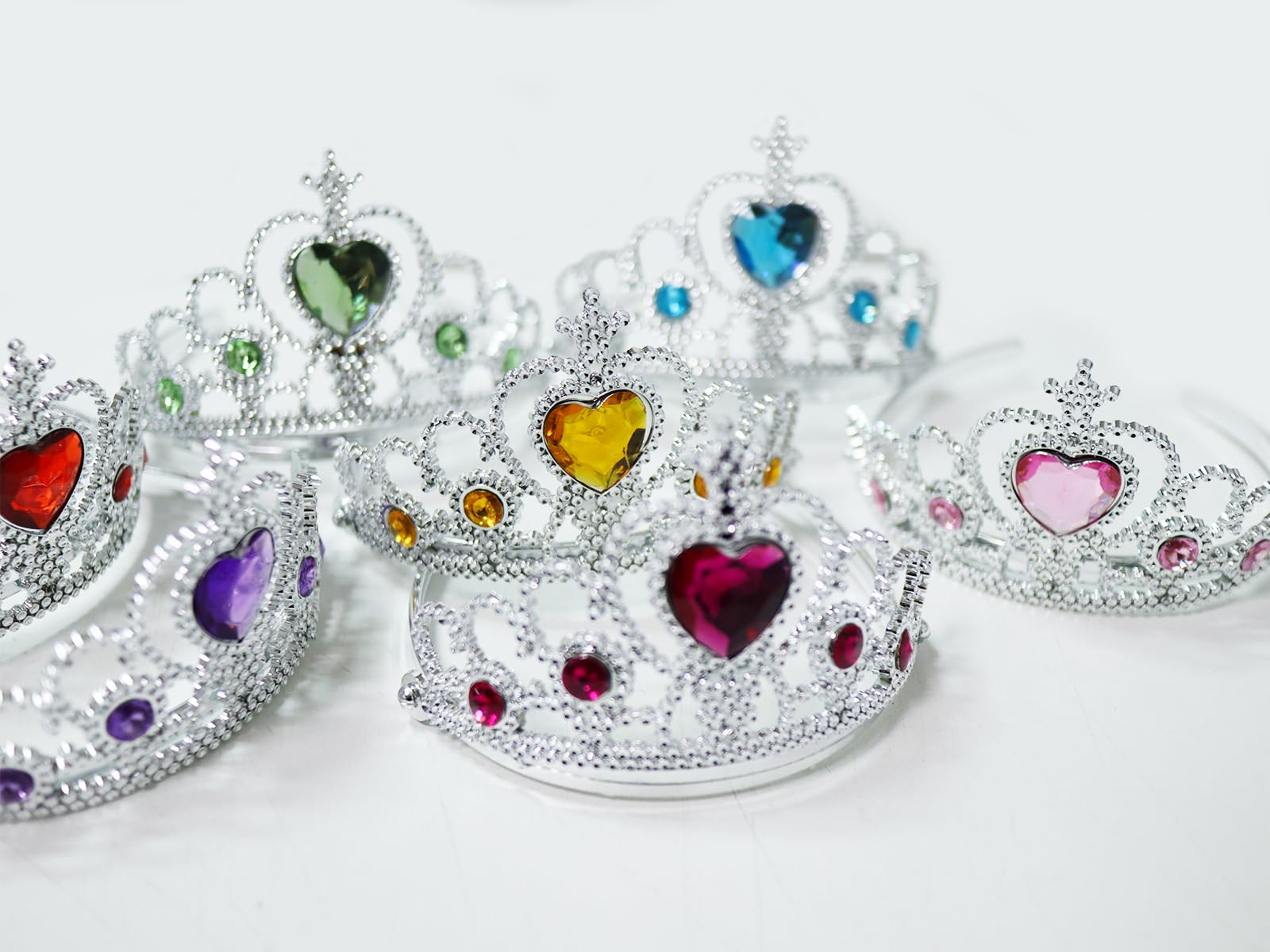 S & E TEACHER'S EDITION tiaras at a princess party setup.