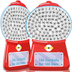 Sabary 100-days gumball machine worksheets for classroom celebration and DIY learning.
