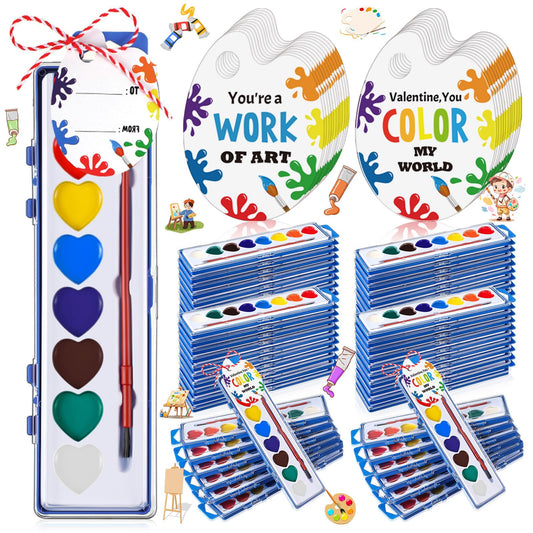 Sabary heart-shaped watercolor paints set for kids' art projects with bold colors.