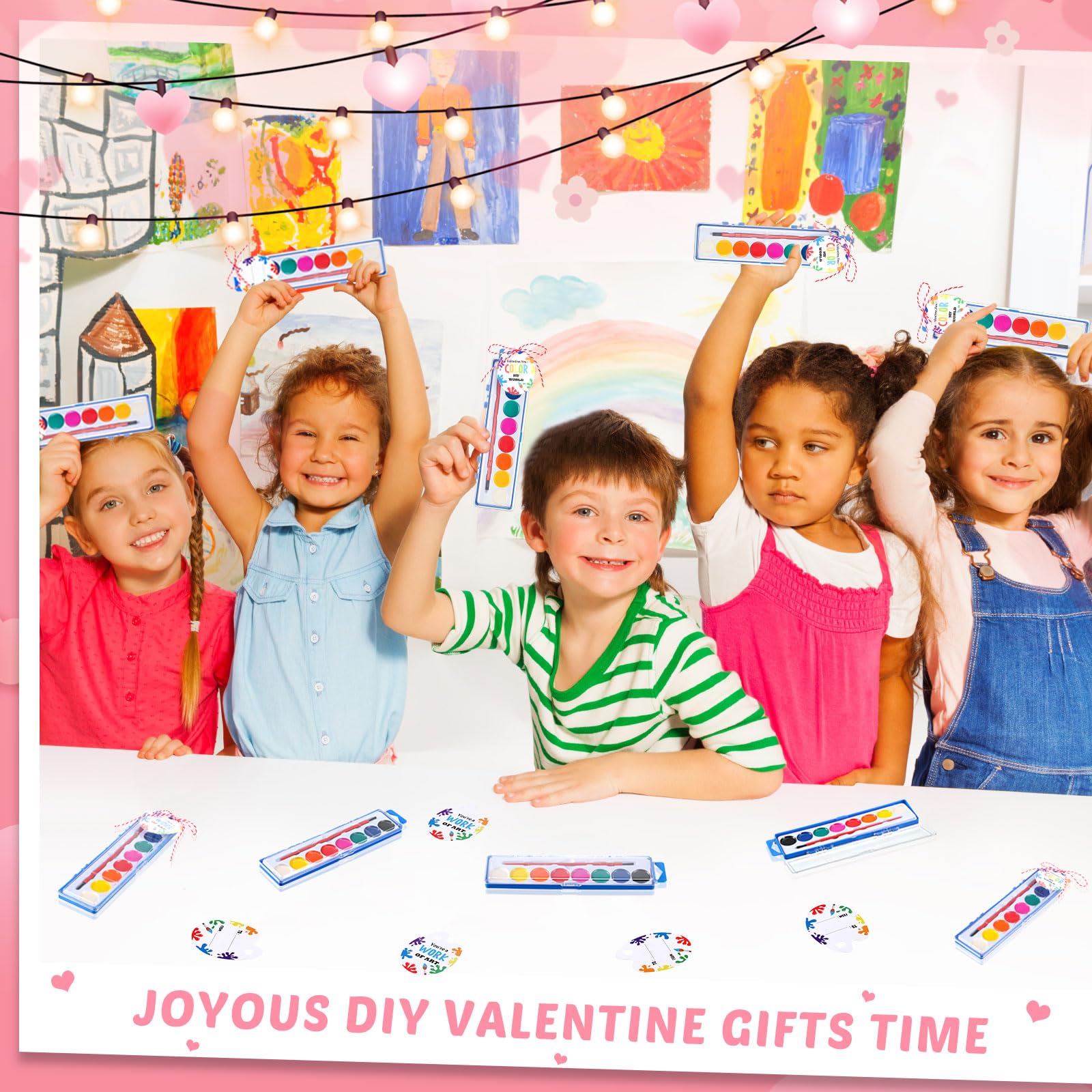 Sabary party favors and art supplies for Valentine exchanges and celebrations