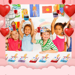 Sabary Valentine card designs in bright colors for playful artwork.