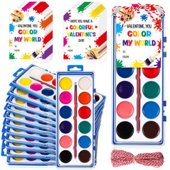 Sabary Valentine watercolor set with 24 packs for classroom art projects.