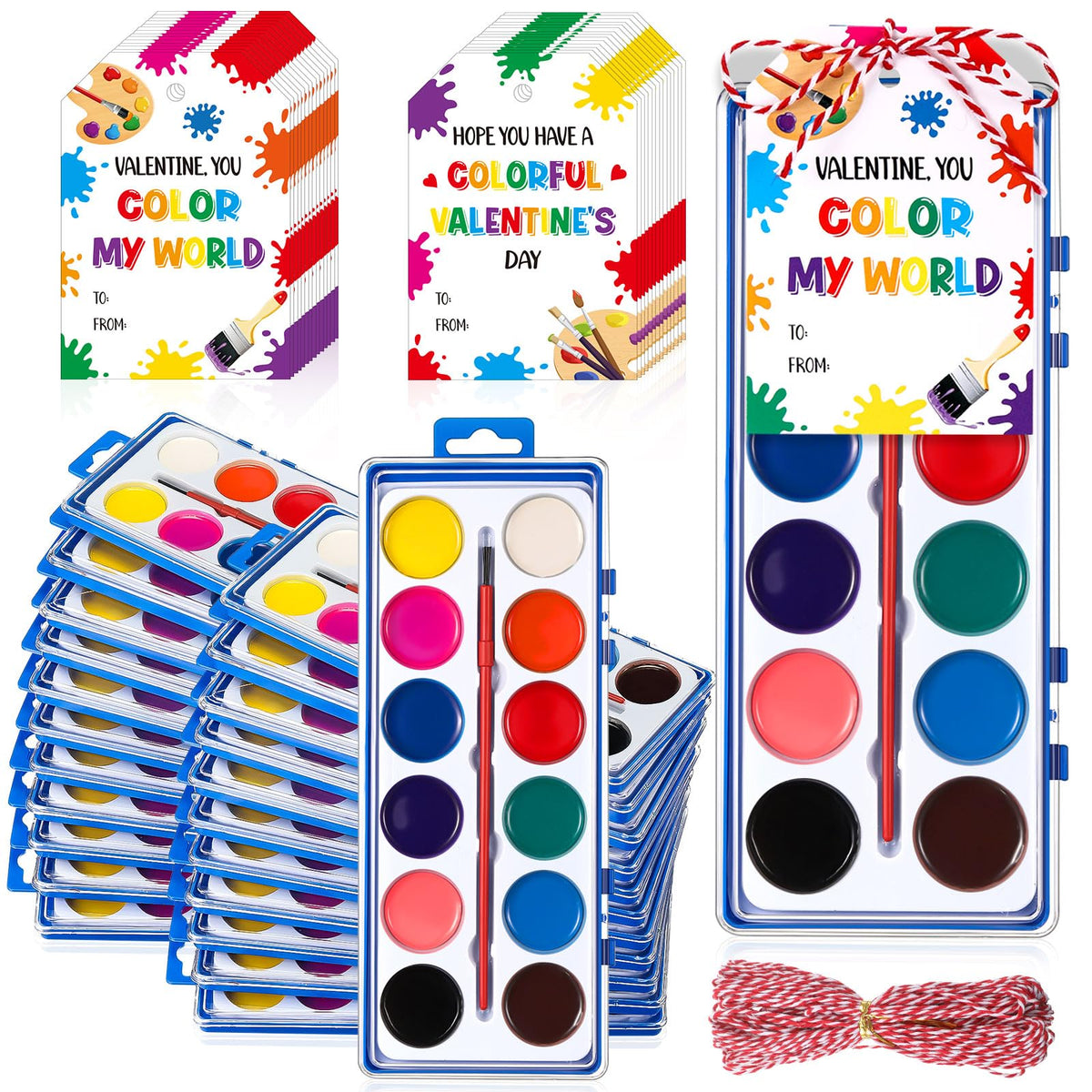 Sabary Valentine paint set lid used as a palette for easy color mixing