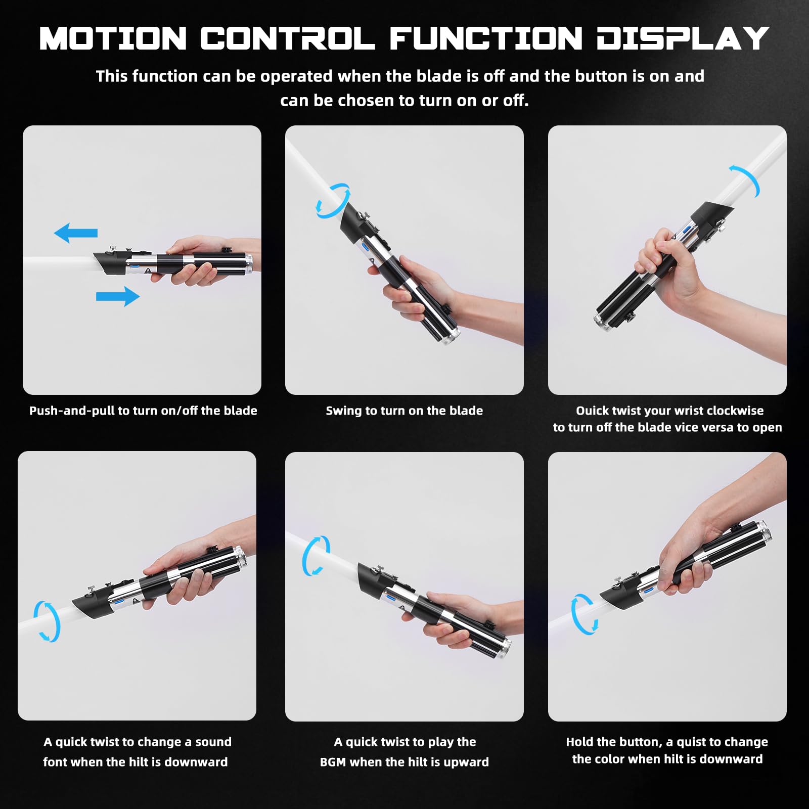 Saberforms Lightsaber with 12 RGB colors for customization.