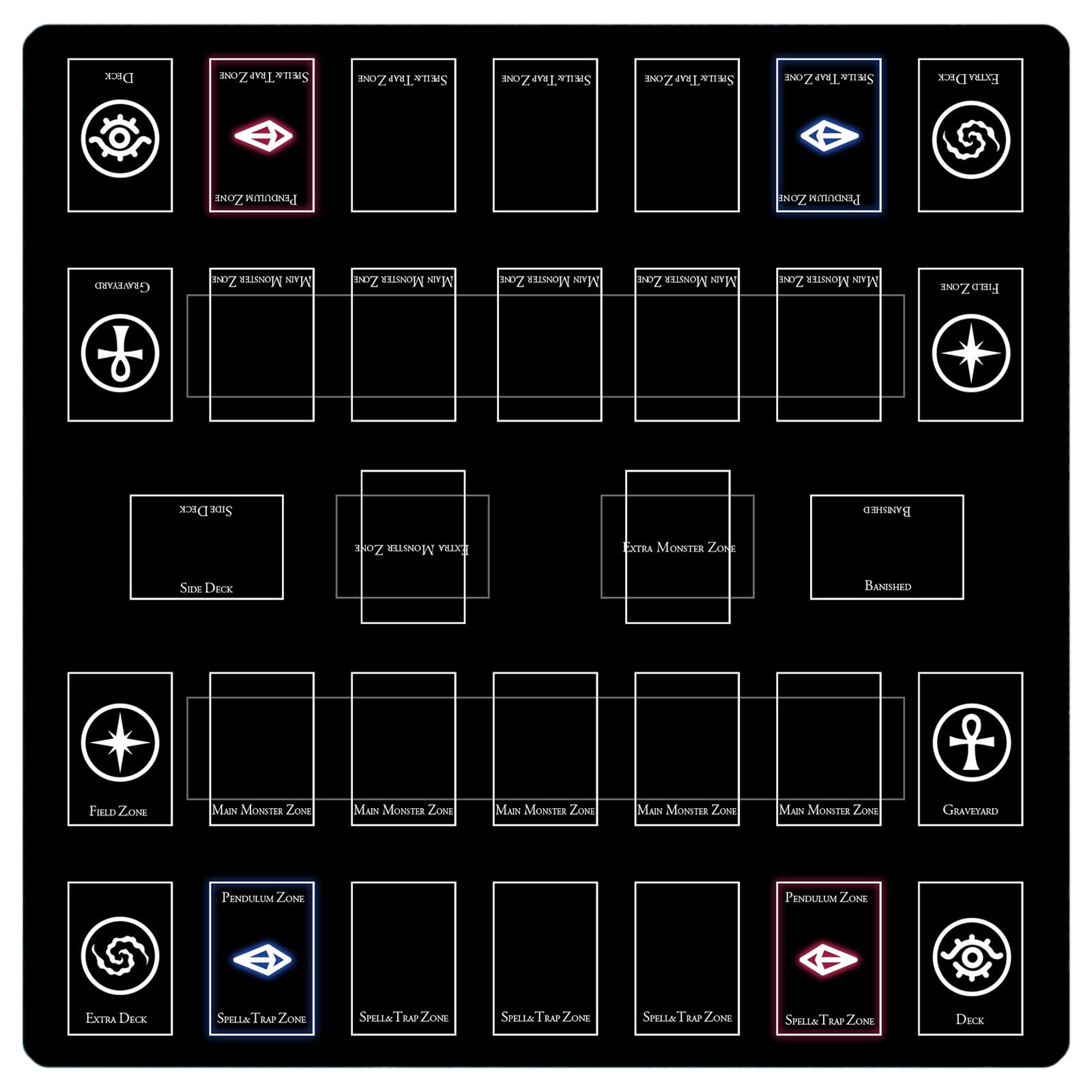 sabermaster Card Rubber Mat hero showing a spacious 60x60 cm play area for two players