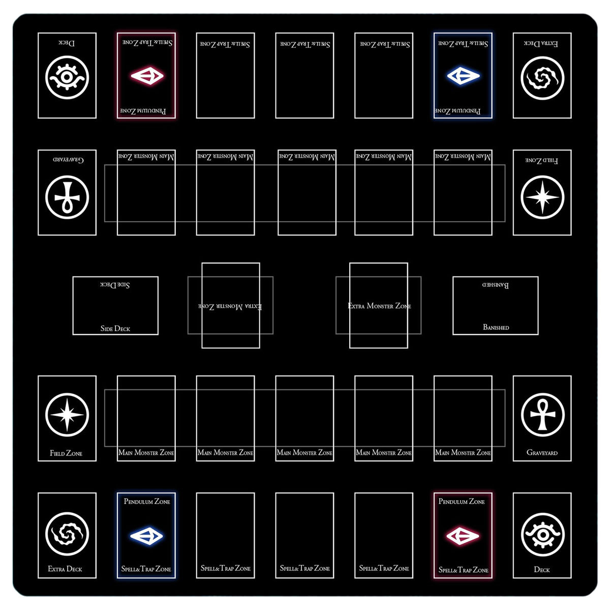 sabermaster Card Rubber Mat hero showing a spacious 60x60 cm play area for two players