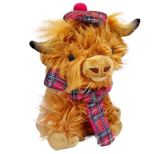 SaBrissi Wilbur Highland Cow travel-friendly plushie for journeys.