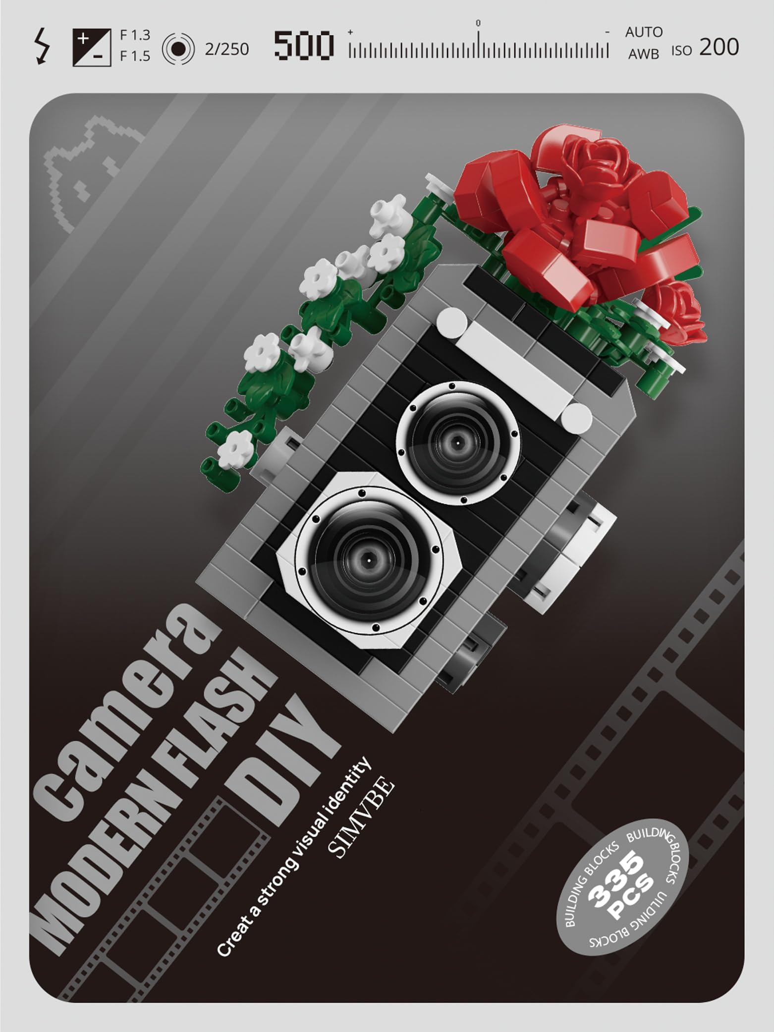 Sacblirr floral camera assembly kit with customizable floral components