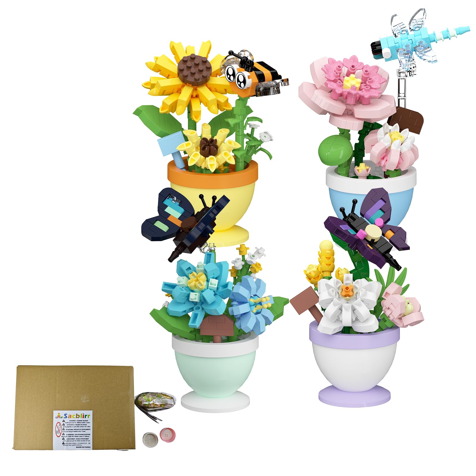 Sacblirr mini bonsai with dragonflies adds charm to any kid-friendly display.