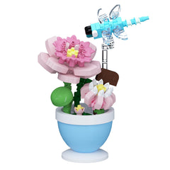 Sacblirr mini flower bonsai with lotus dragonfly for a serene tabletop display.