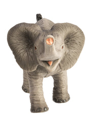Safari Ltd African Elephant Baby Figurine side view shows lifelike proportions for storytelling.