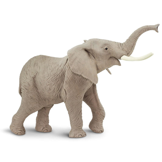 Safari Ltd African Elephant Figurine detail showing large ears for immersive wildlife play.