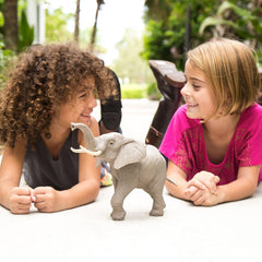Safari Ltd elephant figurine ready for display in kids' rooms.
