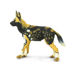 Safari Ltd. African Wild Dog toy details painted emphasizes realistic color and texture for educational storytelling