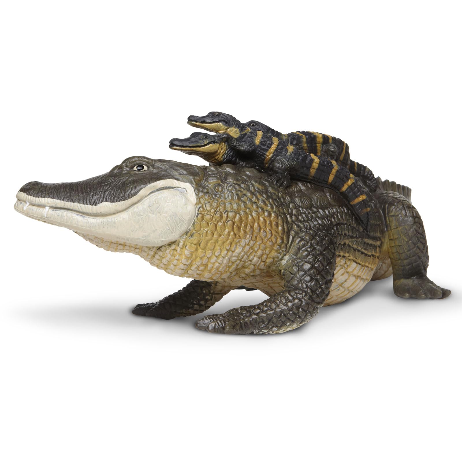 Safari Ltd. Alligator with Babies – mother and young detail with camouflaged patterns.