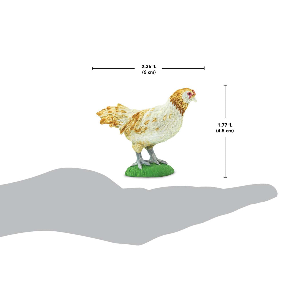 Safari Ltd Ameraucana chicken figurine close-up detail highlights accurate plumage.