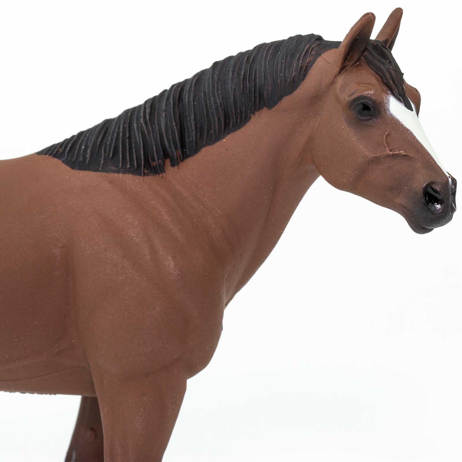 Compact size Safari Ltd. American Quarter Horse Gelding figurine for shelves and desks.