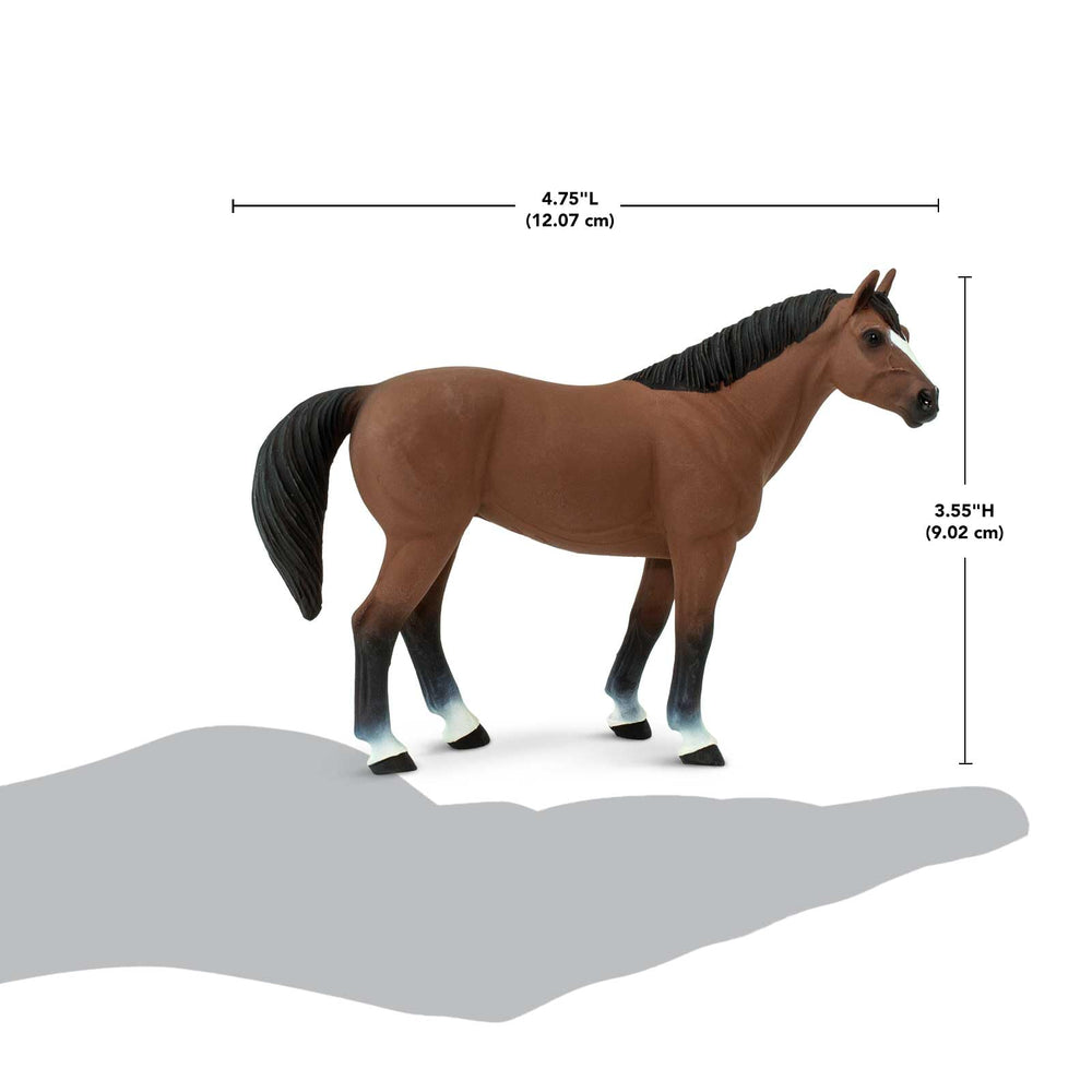 Safari Ltd. American Quarter Horse Gelding figurine mane detail for tactile learning.