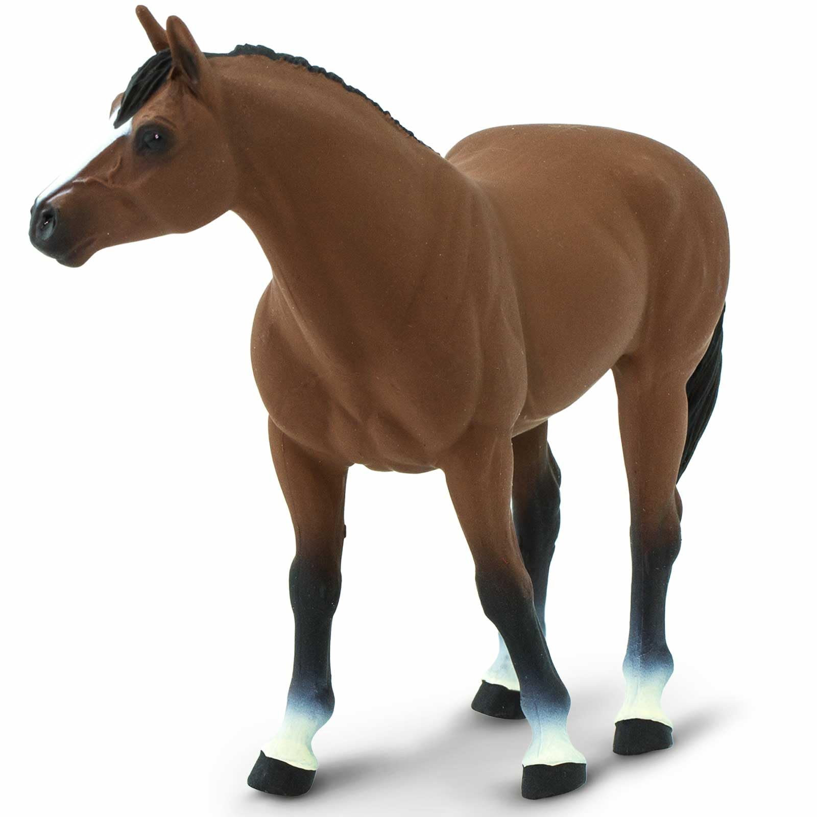 Safari Ltd. American Quarter Horse Gelding figurine posed walk for storytelling.