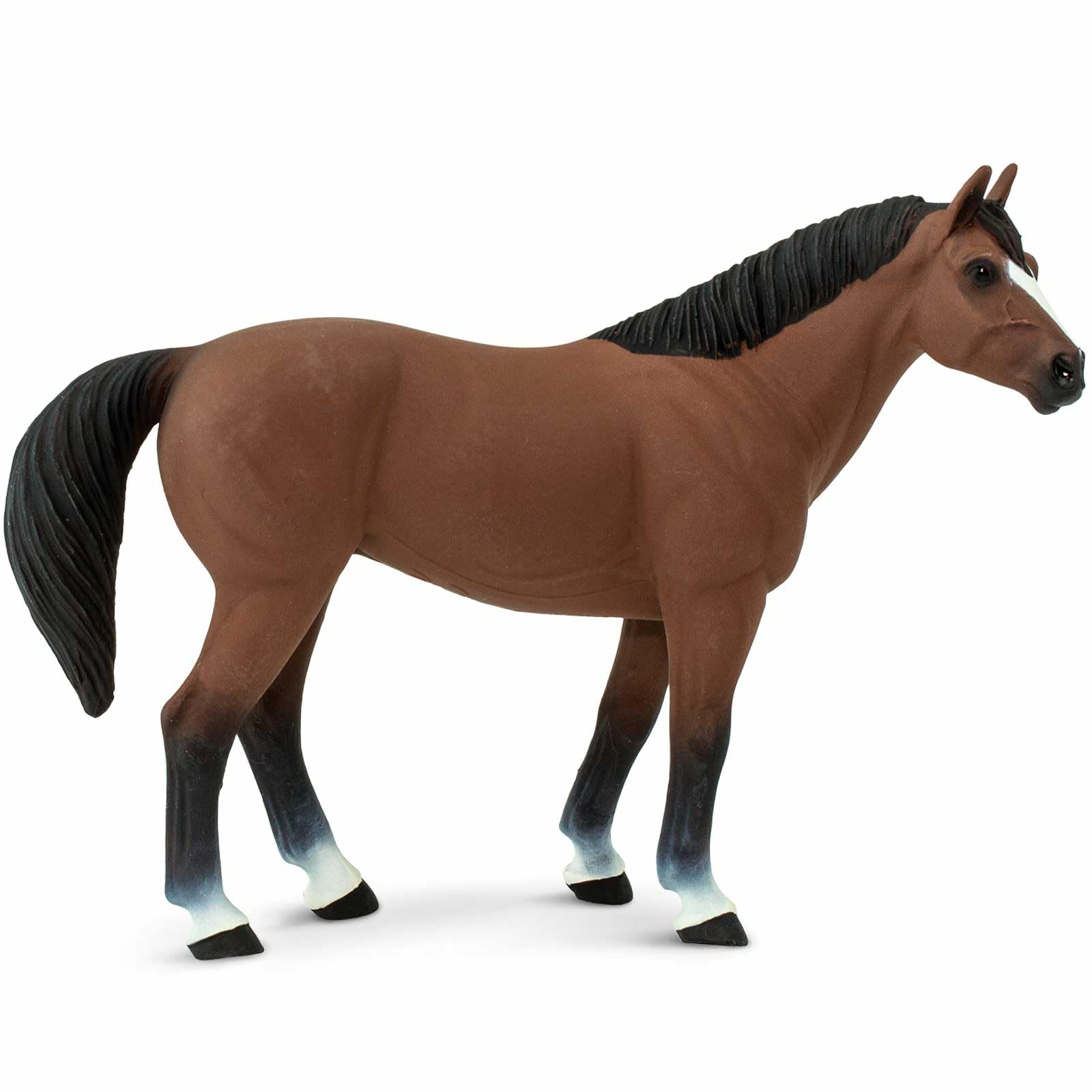 Safari Ltd. American Quarter Horse Gelding figurine tail detail for display and play.