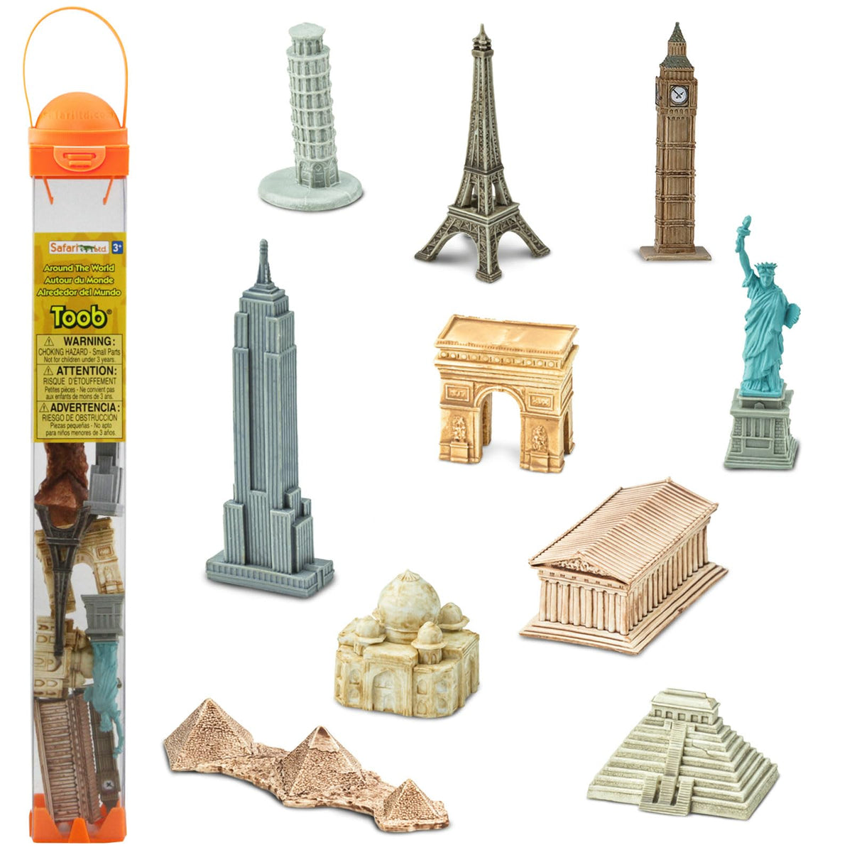 Safari Ltd Around the World Toob Leaning Tower of Pisa figure, durable mini landmark for imaginative play