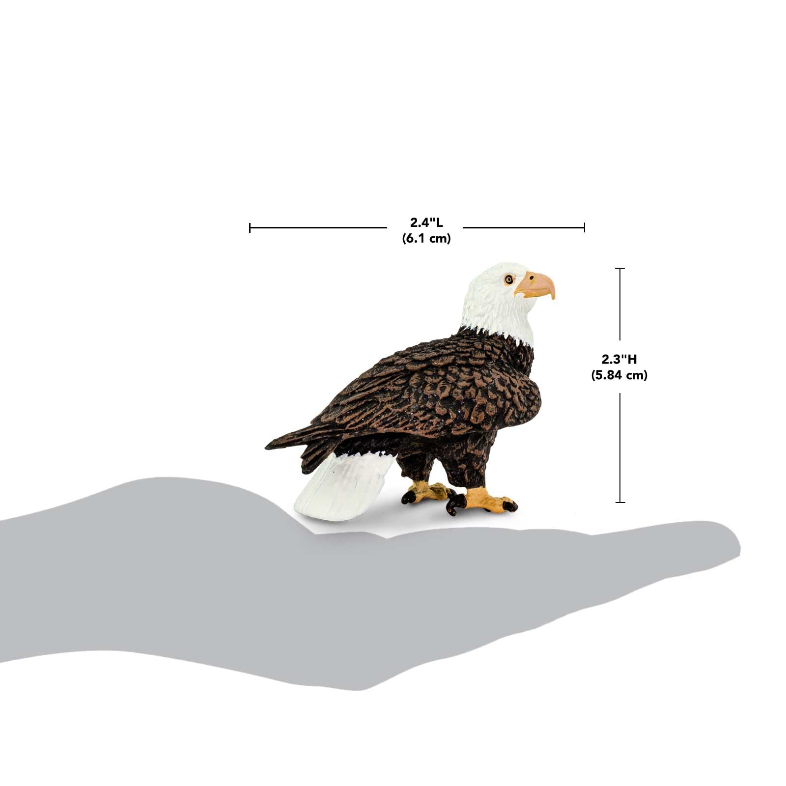 Safari Ltd Bald Eagle Figurine is PVC durable for long lasting use.