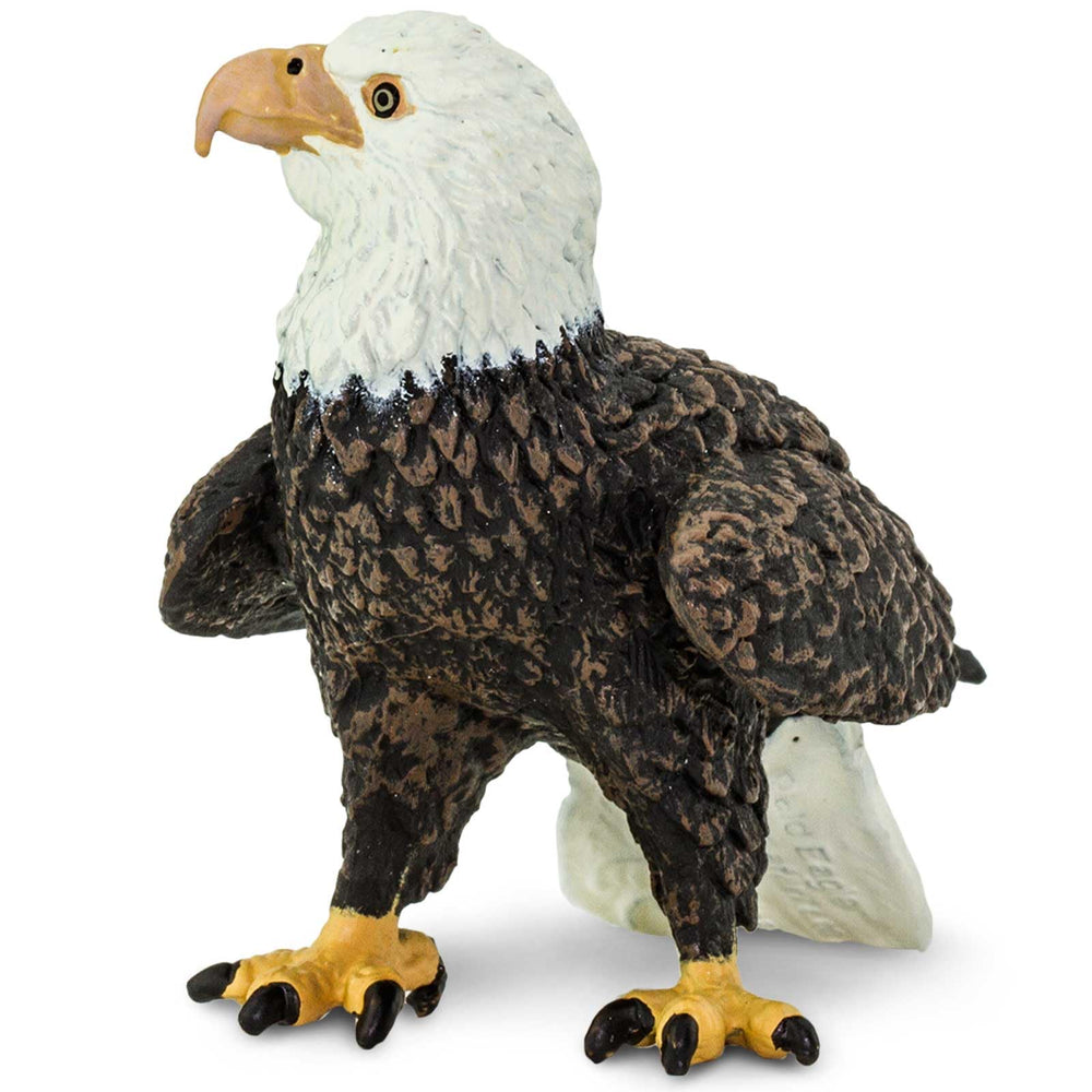 Safari Ltd Bald Eagle Figurine stands 2-inch tall for dioramas.