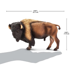 Safari Ltd bison figurine with detailed texture, exploring fur patterns and anatomy.