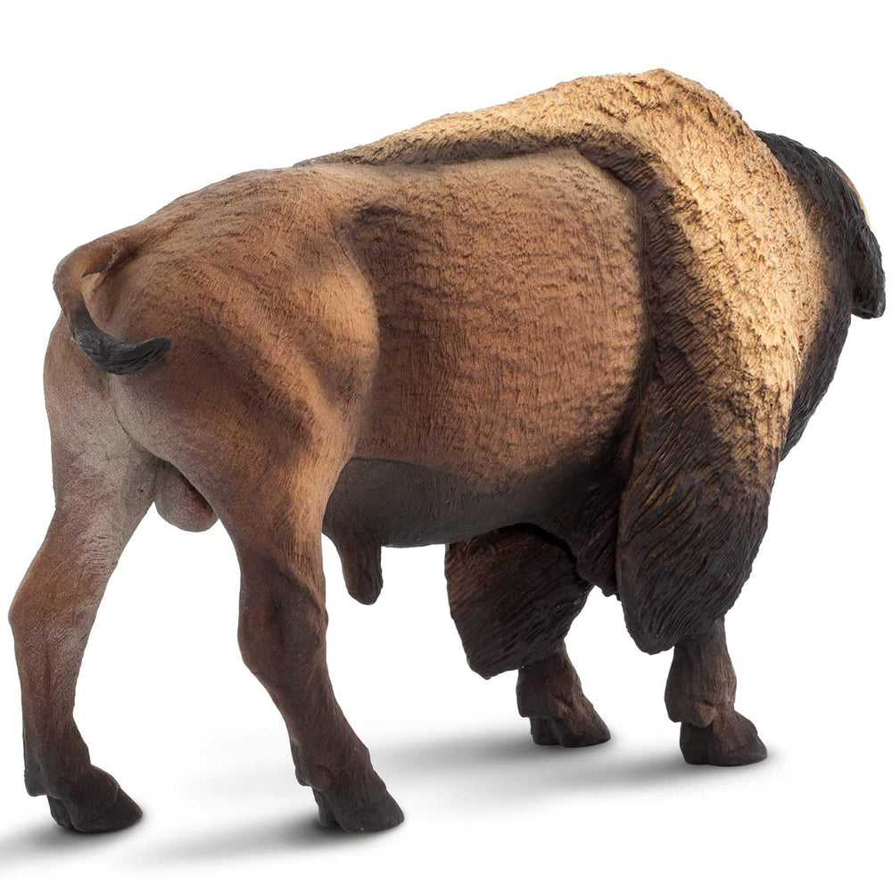Safari Ltd bison figurine on pose-ready base, stable play piece.