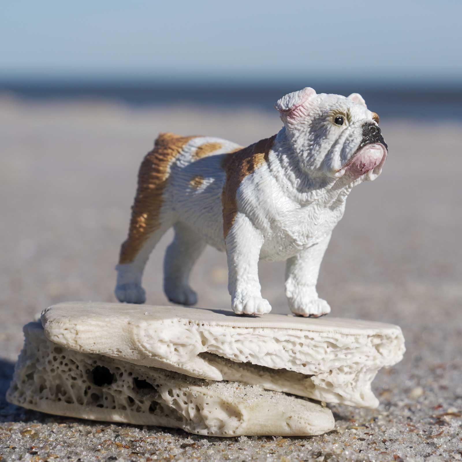 Safari Ltd Bulldog figurine side view highlighting compact size for imaginative play