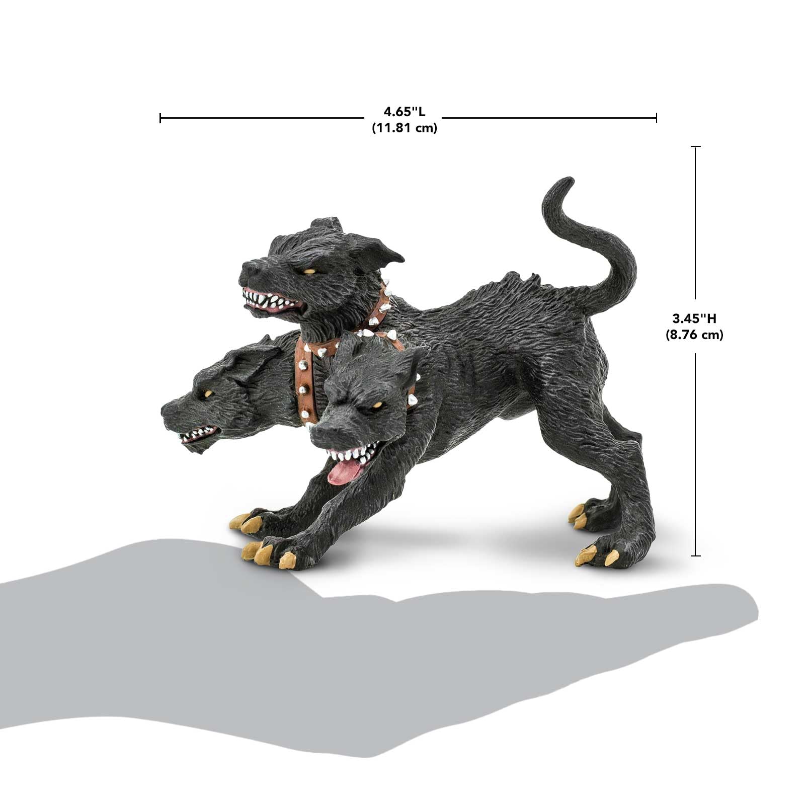 Cerberus collar details highlight craftsmanship and display ready detail.