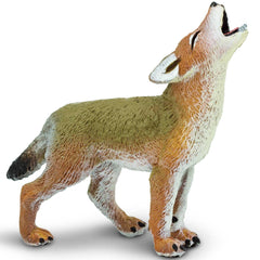 Safari Ltd. Coyote Pup figurine front view showing lifelike pose for imaginative play
