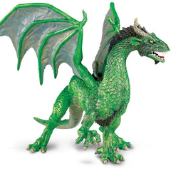 Safari Ltd Forest Dragon figurine front view, detailed scales for imaginative play.