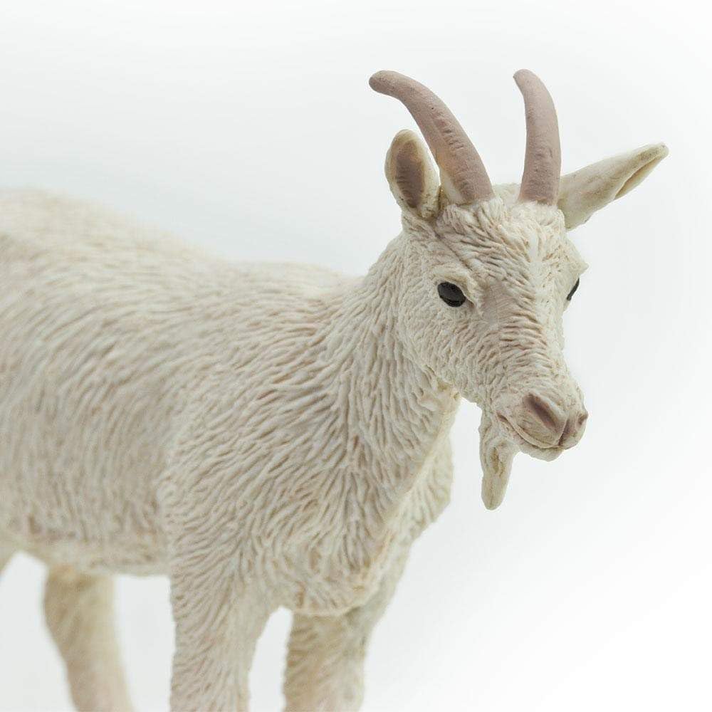 Safari Ltd nanny goat face detail close-up for character recognition