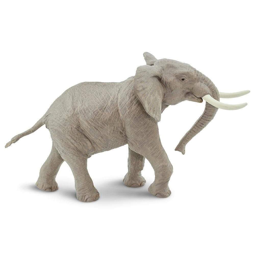Hand-painted Safari Ltd African Bull Elephant figurine for classroom use.
